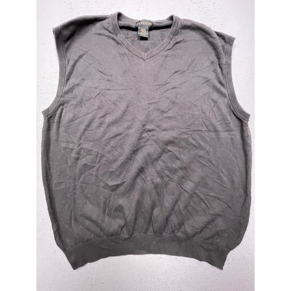 F/X Fusion Sweater Vest Cotton Acrylic Charcoal Gray 4XLT Mens